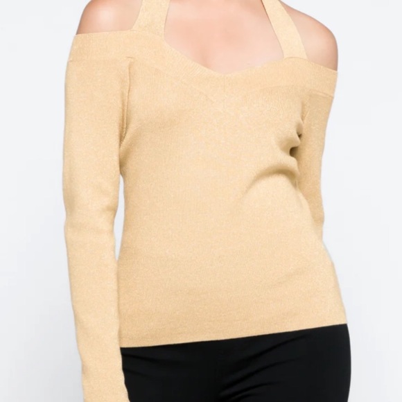 Vince Camuto • Stitch Fix • Gold Swain Long Sleeve Halter Pullover • Large - Picture 3 of 8